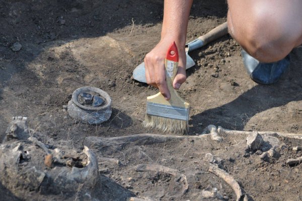 В могильнике под Ростовом археологи обнаружили скелет воина и маленькой девочки