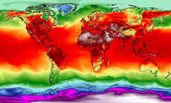 Британские синоптики показали необычную карту распределения температур на планете
